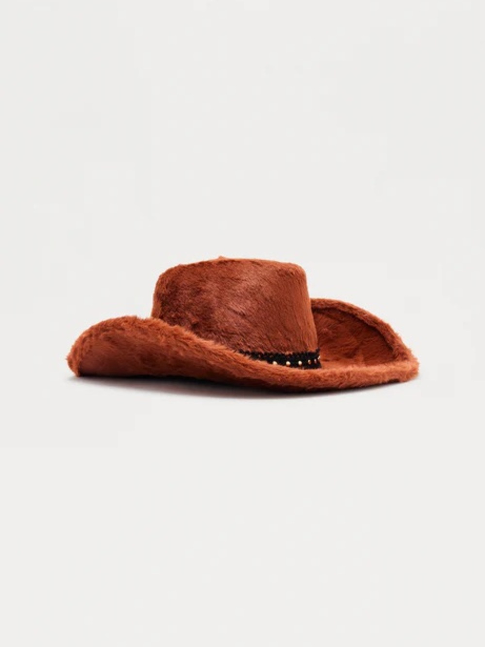 Brown Faux Fur Cowgirl Hat Western Glam Cowboy Hat | Luxe Rodeo Chic - Picture 3 of 3